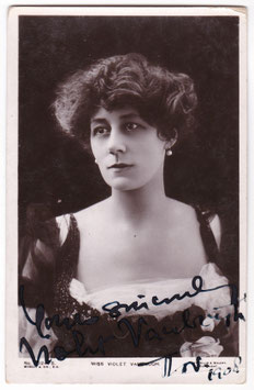 Violet Vanbrugh. Misch. Signed postcard dated 1908