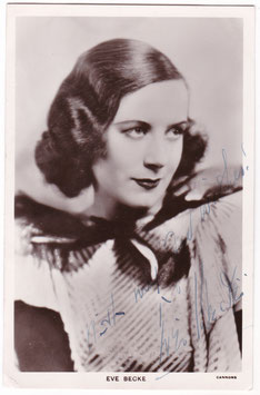 Eve Becke. Picturegoer 974. Signed postcard