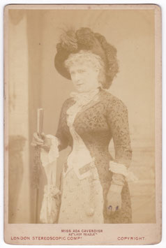 Ada Cavendish as Lady Teazle "School For Scandal" 1874. London Stereoscopic cabinet photo