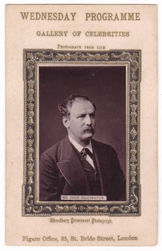 John Billington. Actor. Wednesday programme. Gallery of celebrities. Woodburytype