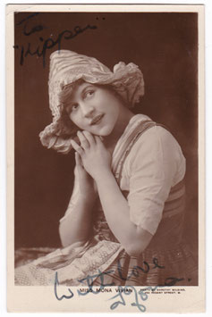 Mona Vivian. Pantomime and Revue performer. Signed and inscribed postcard 1922
