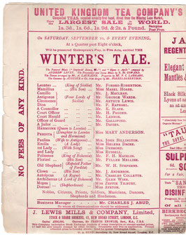 The Winter's Tale. Forbes Robertson, Arthur Lewis, Fuller Mellish, George Warde, Mary Anderson, Zeffie Tilbury. Lyceum, 1887