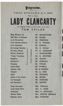 Lady Clancarty. Herbert Waring, William Kendal, Madge Kendal, Mr Bauer, Mr Webster, Mr Mackintosh, Maud Tree. St James's, 1887