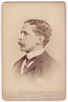 Archibold Grove. Magazine editor, Liberal Party politician. Elliott & Fry cabinet photo