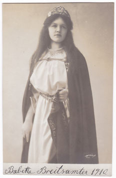 Barbara Breitsamter. Oberammergau. Signed photo dated 1910