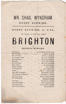 Brighton. Charles Wyndham, William Blakeley, Rose Saker, Laura Saker, Mary Rorke, Kate Rorke. Criterion, 1884?