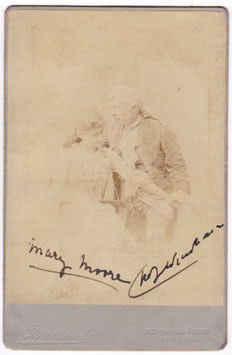 Charles Wyndham and Mary Moore. Barraud. Signed cabinet photo. Also a signed letter from Mary Moore, dated 1900