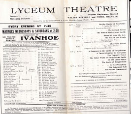 Ivanhoe. Lauderdale Maitland, Tittell Brune, Fred Morgan, Fred Ingram, Hubert Carter, Marjorie Battis. Lyceum, 1913