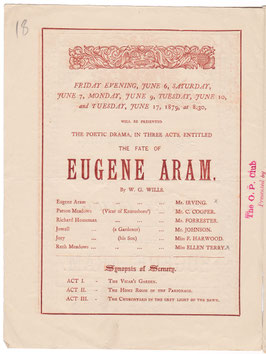 The Fate Of Eugene Aram. Henry Irving, Ellen Terry. Lyceum, 1879