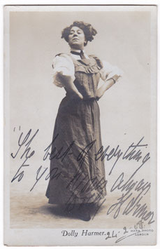 Dolly Harmer. Comedienne. Hana signed postcard