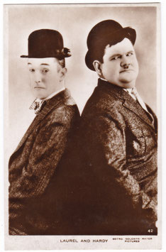 Stan Laurel and Oliver Hardy. Milton postcard