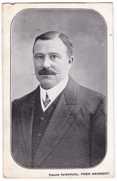 Fred Herbert. Vocalist. Signed postcard with message