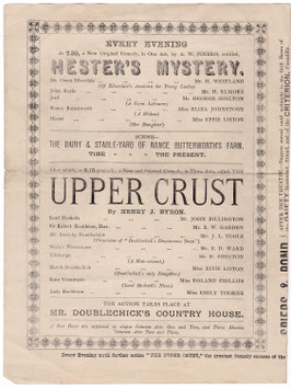 Hester's Mystery: Upper Crust: The Wizard Of The Wilderness. J L Toole, George Shelton, Effie Liston. Folly, 1880/81