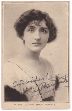 Lilian Braithwaite. Pictures Portrait Gallery 39. Signed postcard
