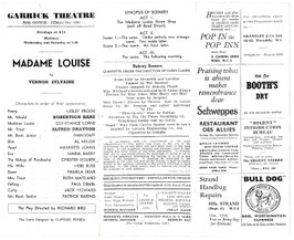Madame Louise. Lesley Brook, Robertson Hare, Constance Lorne, Alfred Drayton, Marie Barry, Ruth Maitland. Garrick, 1945