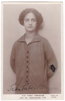 Jean Forbes Robertson. Old Vic Shakespeare Co. Signed postcard