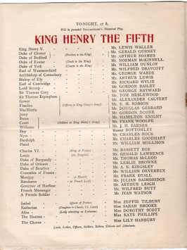 King Henry The Fifth. Lewis Waller, William Mollison, Gerald Gurney, Charles Rock, Kate Phillips, Lily Hanbury. Lyceum, 1900-01