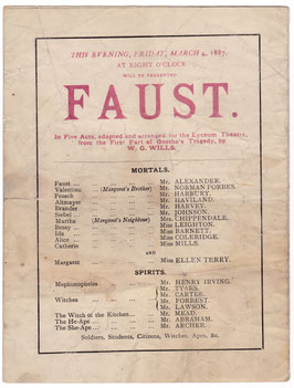 Faust. Henry Irving, George Alexander, Ellen Terry, Frank Tyars, Norman Forbes, Martin Harvey. Lyceum, 1887