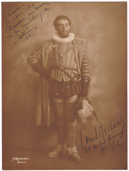Louis Richard as the Count of Rysoor "Patrie" Théâtre de la Monnaie. Signed and inscribed photo