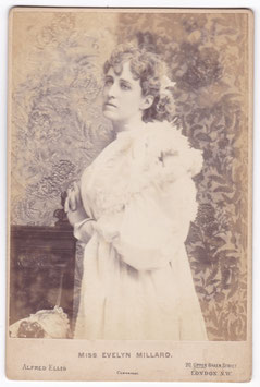 Evelyn Millard "Sowing The Wind" 1895. Alfred Ellis cabinet photo