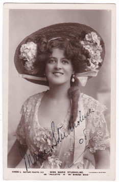 Marie Studholme "My Mimosa Maid" Rotary 11400 L. Signed postcard