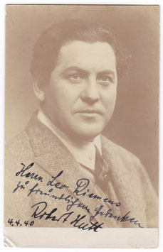 Robert Hutt. Tenor. Signed photo, dated 1940
