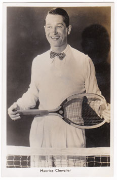 Maurice Chevalier. Tennis racket promotion