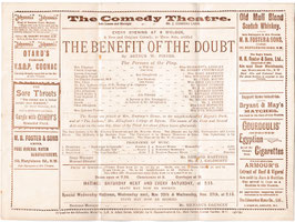 The Benefit Of The Doubt. Henrietta Lindley, Aubrey Fitzgerald, Winifred Emery, Cyril Maude, Lily Hanbury. Comedy, 1895