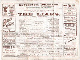 The Liars. Charles Wyndham, Mary Moore, Herbert Standing, Gertrude Kingston, Spencer Brunton. Criterion, 1898