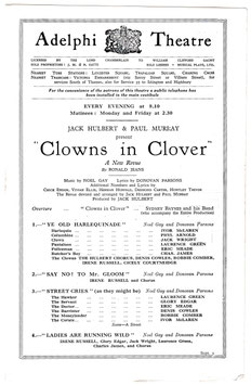 Clowns In Clover. Jack Hulbert, Cicely Courtneidge, Ivor McLaren, Eric Meade, Phyl Arnold, Bobbie Comber. Adelphi, 1927-29