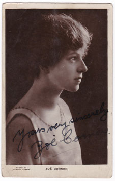 Zoë Corner. New Zealand contralto. Signed postcard