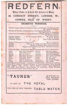 Old Guard. Arthur Roberts, Malcolm Grahame, Alec Marsh, Violet Cameron, Phyllis Broughton, Henriette Polak. Avenue. 1887/88
