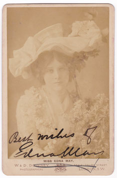 Edna May. W & D Downey. Signed cabinet photo