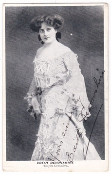 Edith Devonshire. Contralto, male impersonator. Empire Serenaders. Signed postcard