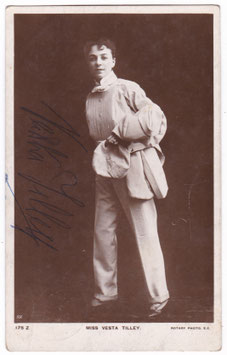 Vesta Tilley. Rotary 175 Z. Signed postcard