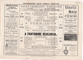 The Lancashire Sailor: A Commission: A Pantomime Rehearsal. Brandon Thomas, Weedon Grossmith, Compton Coutts, Lizzie Ruggles, Beatrice Lamb. Shaftesbury, 1891