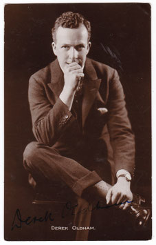 Derek Oldham. Signed postcard (b)