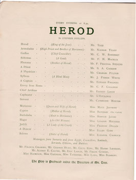 Herod. Herbert Beerbohm Tree, Charles Fulton, J Fisher White, Maud Jeffries, Frances Dillon, Ellen Goss. Her Majesty's, 1900/01