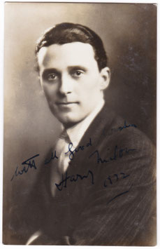 Harry Milton. Signed postcard, dated 1932