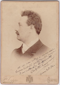 Cleofonte Campanini. Conductor. Photograph by Fratelli Coppo, Naples. Signed photo dated 1894