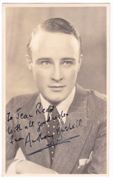 Anthony Bushell. Signed and inscribed postcard