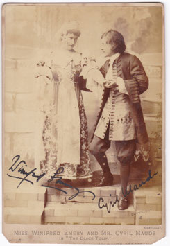 Winifred Emery and Cyril Maude "The Black Tulip" Performed at the Haymarket Theatre, 1899-1900, and ran for 77 performances. Window & Grove. Signed cabinet photo