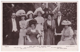 Edna May's Wedding Party with guests Jane May, Pauline Chase and Gertie Millar. Rotary 4326 N