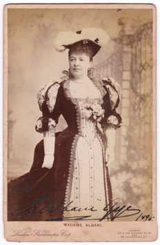 Emma Albani. London Stereoscopic Co. Signed cabinet photo, dated 1895