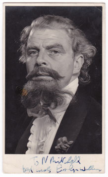 Emlyn Williams as Charles Dickens. Signed photocard dated 1957