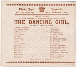 The Dancing Girl. Herbert Tree, Fred Kerr, Fred Terry, Julia Neilson, Rose Leclercq, Blanche Horlock. Haymarket, 1891-92