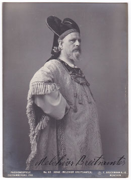 Melchoir Breitsamter. Oberammergau. Signed photo dated 1910