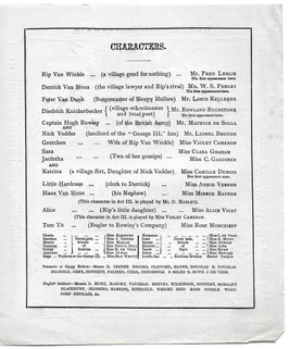 Rip Van Winkle. Fred Leslie, W S Penley, Lionel Brough, Violet Cameron, Minnie Rayner. Comedy, 1882/83