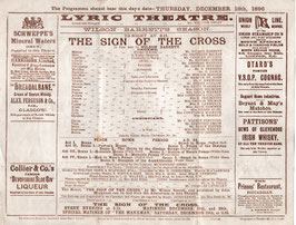 The Sign Of The Cross. Wilson Barrett, Maud Jeffries, Constance Collier, Ambrose Manning. Lyric, December 1896