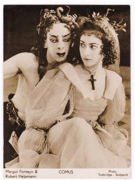 Margot Fonteyn and Robert Helpmann "Comus" mini photocard